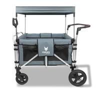 FUXTEC CTXL900 Wagon for Kids to Sit in - All-Terrain, Collapsible Wagon - Folding Trolley & Stroller Wagon for Up to 4 Children - Durable, Foldable Utility Cart - Grey