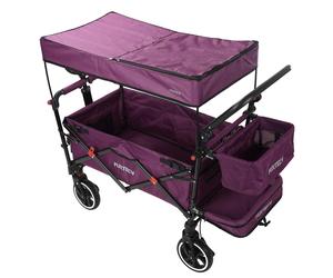 FUXTEC CT850 Folding Stroller Wagon with Removable Canopy and Adjustable Handle | Purple