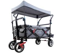 FUXTEC FX-CT800 Hand Cart with UV-Protected Sun Canopy, Push Handle and Interior Extension | Grey