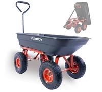 FUXTEC garden tipper cart - comfortable handlebar and rubber grip - Max. high load: 300 kg
