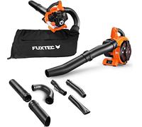 FUXTEC FX-LBS126 Petrol Leaf Blower & Vacuum 4-in-1 | 26 cc 0.7 kW 2-Stroke Engine, Air Speed up to 71 m/s, Shredder, 45 L Collection Bag, Straight & Curved Blowpipes