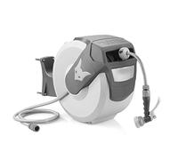 FUXTEC FX-WSA30G Retractable Hose Reel 30m 1/2" | Automatic Wall Mounted Garden Hose Reel | 180° Swivel | Self Retracting System | Includes Spray Gun & Fittings | Heavy Duty Grey (30 m)