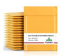 Fuxury Kraft Bubble Mailers 6x10 Self-Seal Shipping Bags, Padded Envelopes, Packaging Bags, Bubble Mailer Mailing Envelopes, Shipping Envelopes, Packaging for Small Business, 50 Pack Bulk #0 Mailers