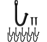Fuxxer 10x Classic Mini Metal Hooks Towel Hooks Antique Design 36x25mm Black