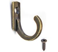 Fuxxer 10x Picture Hooks Antique Bronze Design Wall Hooks Brass Vintage Retro Set of 10 with Screws