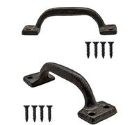 Fuxxer 2 Rustic Drawer Handles Cast Iron Medieval Design Black