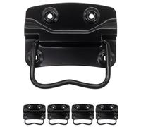 Fuxxer® - 4 x Metal Folding Handles Iron Handles for Chests, Boxes, Suitcases, Cases, Racks, Black (100 x 72 mm)
