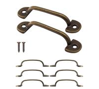 Fuxxer 6 x Antique Drawer Handles, Classic Design, Cupboards & Chests, 60 x 11 mm, Bronze