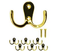 Fuxxer 6 x Classic Coat Hooks Iron Vintage Retro Set of 6 Gold