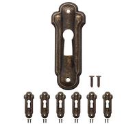 FUXXER 6x Antique Key Signs Lock Rosettes Vintage Brass Design 48x19mm
