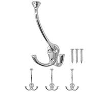 FUXXER® - Antique Coat Hooks, Towel Hooks, Clothes Hooks, Hat Hooks, Wall Hooks in Brass Bronze Design, Vintage Country House Retro, Set of 5