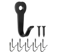 FUXXER® - Black Iron Classic Coat Hooks, Set of 10, 39 x 22 mm, Vintage Country House Style