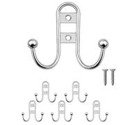 FUXXER® - Solid Iron Hooks, Coat Hooks, Towel Hooks, Clothes Hooks, Iron Hooks, Antique Brass Bronze Design, Vintage Country House Retro, Set of 5