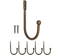 Fuxxer Wall Hooks Iron Hooks Clothes Hooks 7x3cm Antique Bronze Set of 6
