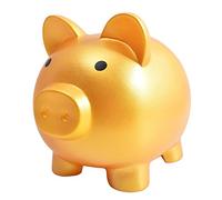 Fuyamp Cute Piggy Bank, Child to Cherish Money, Keepsake Nursery Decor, Cute Coin Money Box Saving Coins Cash Fun Gift for Kids (Gold)