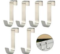 FUyanen Over The Door Hooks 6 Pack,White Rubber Coated Steel Heavy Duty Hanger for Towels Robes Clothes, Anti Scratch Door Hook for Bathroom Bedroom Kitchen（1.3x7x2.2cm