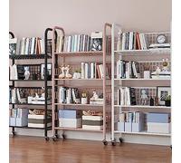 FUYAO 360° Steering Wheels Moveable Bookshelf - Multifunctional Rolling Utility Cart Rack for Household Storage