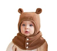FUYAO Baby Winter Warm Hat Scarf Toddler Kids Fleece Earflap Beanies Hood with Ears Windproof Balaclava for 1-5 Years Old Girls and Boys (Style 2 Coffee)