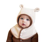 FUYAO Baby Winter Warm Hat Scarf Toddler Kids Fleece Earflap Beanies Hood with Ears Windproof Balaclava for 1-5 Years Old Girls and Boys (Style 2 Beige)