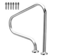 FUYAO Pool Handrail | Silver Stainless Steel Railing For Swimming Pools | Deck To Deck Mounted Pool Transitional Hand Rails,Outdoor Non-Slip Safety Entry Aid Grab Handle