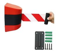 FUYAO Wall Mount Retractable Belt Barrier - 3/5/10M Safety Cordon Barrier For Crowd Control At Hotel, Playground, And Park, Includes Mounting Accessories - Queue Barrier Belt