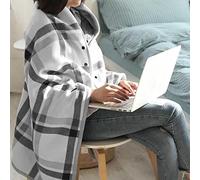 FUYAO Wheelchair Cape Coat, Wearable Thickening Lightweight Wheelchair Blanket With Buttons, Multi-Purpose Doublelayer Warm Blankets