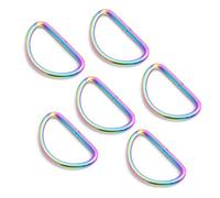 FUYEJIA Metal Rainbow Swivel Snaps Hooks with rainbow d rings and Tri-Glides rainbow purse hardware Slide Buckles, 38mm Rainbow D Ring, 38MM