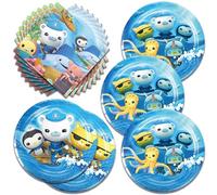 Fuyhiuous 40Pcs Octo-nauts Party Supplies include 20 plates, 20 napkins for the Octo birthday party decoration