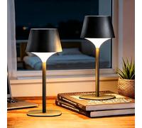 FUYO Cordless Table Lamps Set of 2, Portable LED Desk Lamp, 3 Color Stepless Dimmable Rechargeable LED Table Lamp for Restaurant/Bedroom/Bars/Outdoor Party/Camping/Coffee Shop