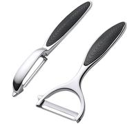 (FUYOAL) 2 Pcs Potato Peeler Vegetable Peeler, Stainless Steel Y&I Shaped Swivel Peelers with Sharp Blade & Non-Slip Handle & Potato Eye Remover for Apples, Carrots, Cucumber, Eazy to Peel & Durable