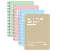 FUYOAL 4 Pack Spiral Notepad A5, 120 Pages 60 Sheets Alphabet Cover Wirebound Notebooks Bulk Journals, 7.9 * 5.5 inch Lined Notebook for Business Office School Travel