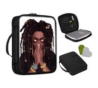 FUYOCWE Bible Cover Case for Women,Bible Carrying Case with Zipper Pockets,African Black Girl Praying Bible Hold Case Book Cover Bible Study Carrier Church Tote Bags for Women Girls