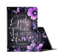 FUYOCWE Case for Galaxy Tab A9+/A9 Plus 11 inch 2023 Tablet,Slim Shockproof Case PU Leather Stand Cover for Samsung Tab A9 Plus SM-X210 X216 X218,Auto Wake/Sleep-Purple Flowers Bible Verses