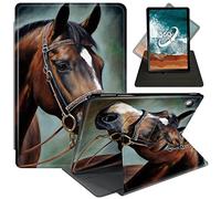 FUYOCWE Case for Samsung Galaxy Tab A8 Case 10.5 Inch Tablet 2022 Model SM-X200/X205/X207,360 Degree Rotating Swivel Anti Slide Stand Flip Smart Cover Case-Brown Horse yyyy