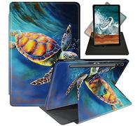 FUYOCWE Case for Samsung Galaxy Tab S8 Plus/ S7 FE 5G Tablet Case,360 Degree Rotating Swivel Stand Flip Smart Cover Case for Galaxy Tab S7 FE/ S8 Plus/ S7 Plus 12.4''-Sea Turtle Painting Art
