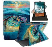 FUYOCWE Case for Samsung Galaxy Tab S8 Plus/ S7 FE 5G Tablet Case,360 Degree Rotating Swivel Stand Flip Smart Cover Case for Galaxy Tab S7 FE/ S8 Plus/ S7 Plus 12.4''-Colorful Sea Turtle Art