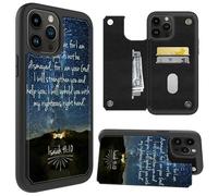 FUYOCWE Cases for iPhone 14 Pro Max Case Wallet with Stand & Card Holder,PU Leather Kickstand Shockproof Case Cover for Women Men (Dual Magnetic Clasp+RFID Blocking)-Bible Verse Isaiah 41:10