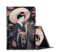 FUYOCWE for 7" Kindle Paperwhite Case (12th Generation-2024) & Kindle Colorsoft Signature Edition Case,Shockproof Shell Leather Stand Cover w/Auto Sleep Wake-Japanese Geisha Girl& Sakura