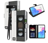 FUYOCWE for Google Pixel 6 Phone Case Wallet with Card Holder Slot,PU Leather Kickstand RFID Blocking Magnetic Snap Flip Cover for Google Pixel 6 2021 Release 6.4"-Old Cassette Tape