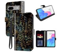 FUYOCWE for Google Pixel 8A Phone Case Wallet with Card Holder,PU Leather Kickstand RFID Blocking Magnetic Snap Flip Cover for Google Pixel 8A 2024 Release 6.1"-Spirit Ouija Board Goth Skull