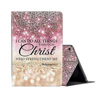 FUYOCWE for iPad 10.2 Case (2021/2020/2019) 7th/8th/9th Generation ipad Case, Adjustable Non-Slip Folio Stand Smart Cover for iPad 9/8/7 Gen 10.2 inch-Bible Verse I Can Do All Things Through Christ