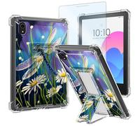 FUYOCWE for iPad 10th Generation Case 2022/2023 iPad 10.9 Inch Case with Screen Protector, Slim Clear TPU w/Dragonfly on The Daisies Florals Pattern Stand Cover for iPad 10th Gen A2696 A2757 A2777