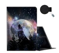 FUYOCWE for iPad 10th Generation Case 2022 iPad 10.9 Inch Case,Multi-Angle Slim Folio Stand Auto Wake/Sleep Smart Cover Cases for ipad 10 10.9 inch A2696/A2757/A2777-Wolf Howl Moon Stars Night