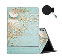 FUYOCWE for iPad 10th Generation Case 2022 iPad 10.9 Inch Case,Multi-Angle Slim Folio Stand Auto Wake/Sleep Smart Cover Cases for ipad 10 10.9 inch A2696/A2757/A2777-Beach and Seashells