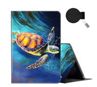 FUYOCWE for iPad 10th Generation Case 2022 Model A2696 A2757 A2777,Slim Multi-Angle Folding Folio Stand Smart Cover Case for ipad 10th Gen 10.9 inch,w/Auto Wake/Sleep -Sea Turtle Painting Art