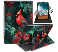 FUYOCWE for iPad Air 13 Inch Case M2 (6th Gen,2024),360 Degree Rotating Cases for iPad Air 13” 2024/iPad Pro 12.9" 2018,Slim Multi-Angle Stand,Auto Sleep/Wake Cover-Cardinal Red Bird on Tree