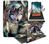 FUYOCWE for iPad Pro 11" 2024 Case,Rotating Cases for iPad Pro 11 inch M4 5th Generation 2024 Model A2836/A2837/A3006,360 Degree Swivel Stand Auto Sleep/Wake Cover-Dream Catcher Wolves