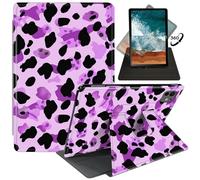 FUYOCWE for iPad Pro 11" 2024 Case,Rotating Cases for iPad Pro 11 inch M4 5th Generation 2024 Model A2836/A2837/A3006,360 Degree Swivel Stand Auto Sleep/Wake Cover-Purple Black Leopard Print
