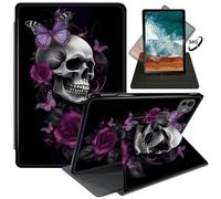 FUYOCWE for iPad Pro 11" 2024 Case,Rotating Cases for iPad Pro 11 inch M4 5th Generation 2024 Model A2836/A2837/A3006,360 Degree Swivel Stand Auto Sleep/Wake Cover-Sugar Skull Butterlies Floral