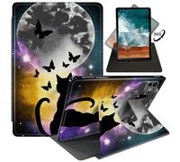 FUYOCWE for iPad Pro 11" 2024 Case,Rotating Cases for iPad Pro 11 inch M4 5th Generation 2024 Model A2836/A2837/A3006,360 Degree Swivel Stand Auto Sleep/Wake Cover-Black Cat Moon